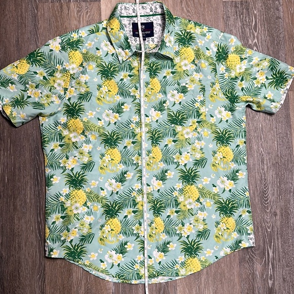 🍍 Men’s XL Tropical Pineapple Button-Down Shirt | International Report - Picture 7 of 7